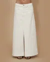 Le Jean Denim Maxi Skirt In Bone In White