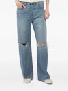 Le Jean Distressed Detail Denim Jeans In Blue