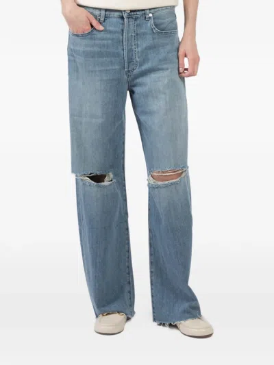 Le Jean Distressed Detail Denim Jeans In Blue