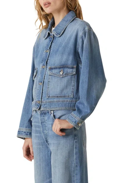 Le Jean Dylan Crop Denim Jacket In Summer Solstice