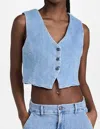 Le Jean Ella Waistcoat Vest In Sweet Summer In Blue