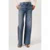 Le Jean Embellished Frayed High Waist Column Jeans In Blue