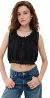Le Jean Eyelet Cami Black In Black