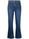 Le Jean Flared Cropped-leg Trousers In Blue