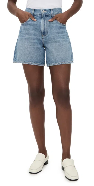 Le Jean Frida High Rise Shorts Forget Me Not In Blue