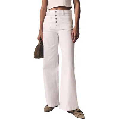 Le Jean Georgia Patch Pocket Wide Leg Jeans In White