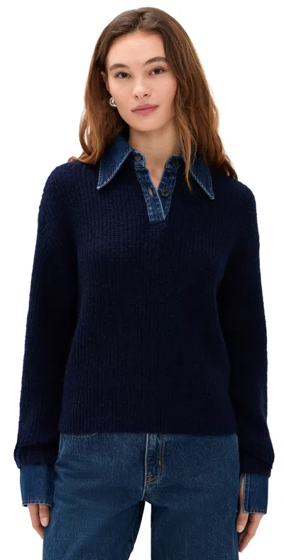 Le Jean Harvey Sweater Navy/denim