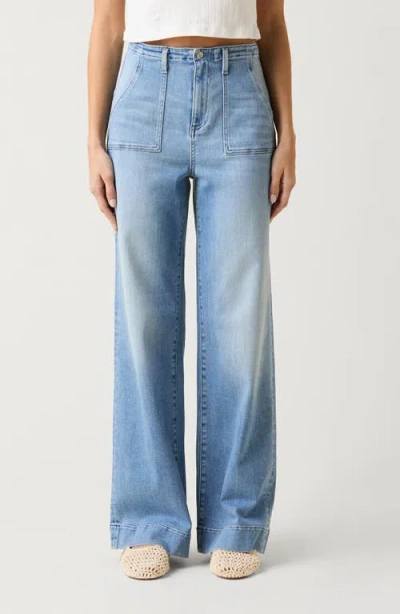 Le Jean High Waist Utility Wide Leg Jeans In Blue