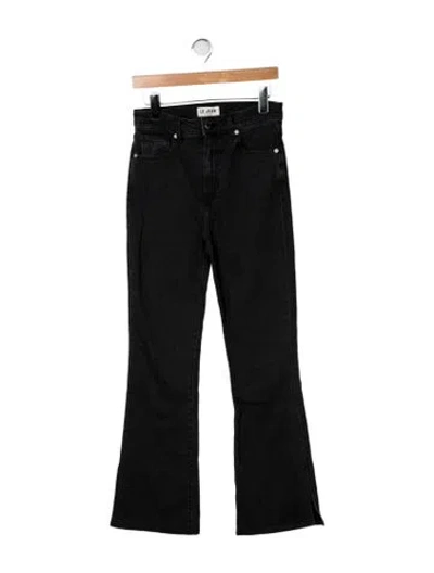 Pre-owned Le Jean High-rise Flared Jeans In Black