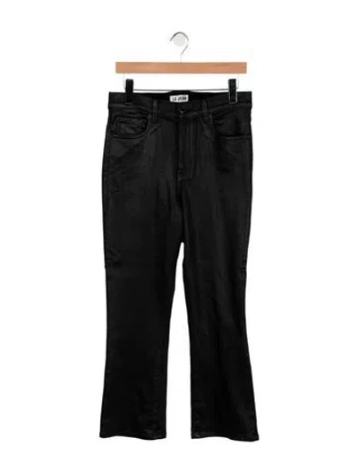 Pre-owned Le Jean High-rise Flared Jeans In Black