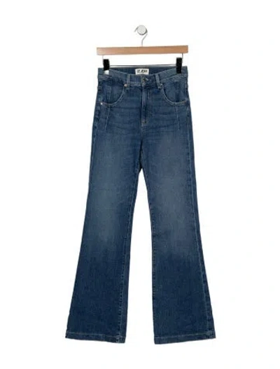 Pre-owned Le Jean High-rise Flared Jeans In Blue