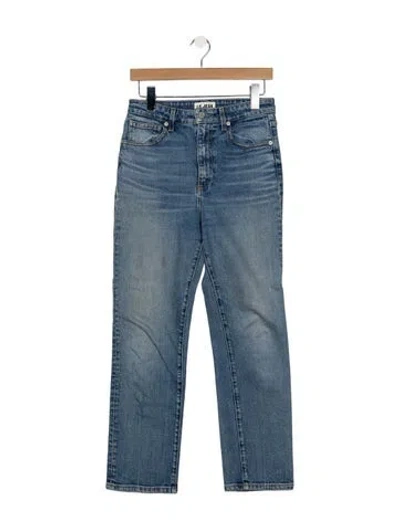 Pre-owned Le Jean High-rise Straight Leg Jeans In Blue