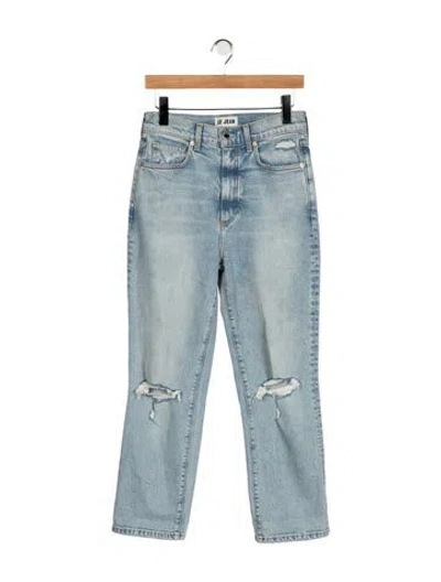 Pre-owned Le Jean High-rise Straight Leg Jeans In Blue