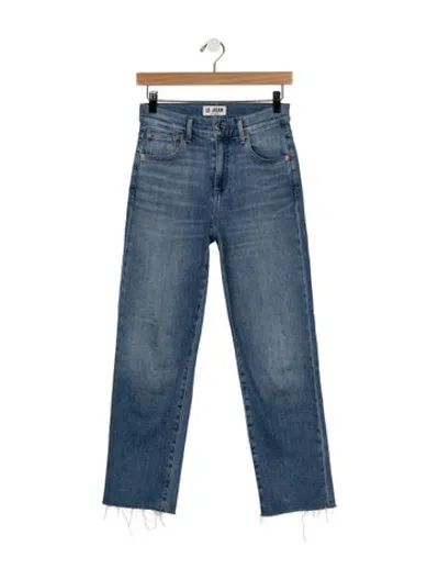 Pre-owned Le Jean High-rise Straight Leg Jeans In Blue
