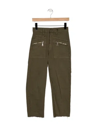 Pre-owned Le Jean High-rise Straight Leg Jeans In Green