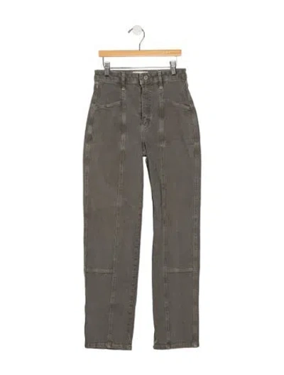 Pre-owned Le Jean High-rise Straight Leg Jeans In Grey