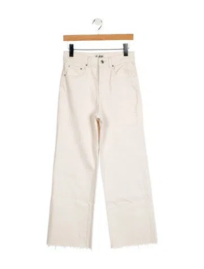 Pre-owned Le Jean High-rise Straight Leg Jeans In White
