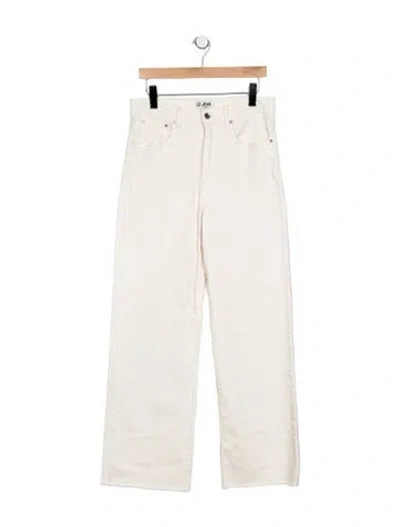 Pre-owned Le Jean High-rise Straight Leg Jeans In White