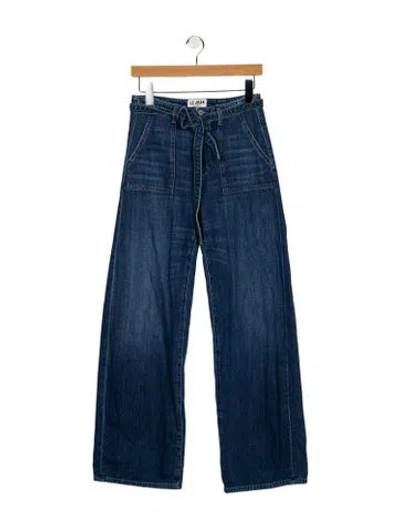 Pre-owned Le Jean High-rise Wide Leg Jeans In Blue