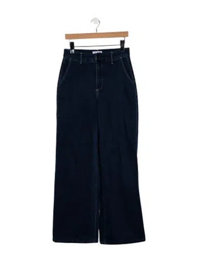 Pre-owned Le Jean High-rise Wide Leg Jeans In Blue