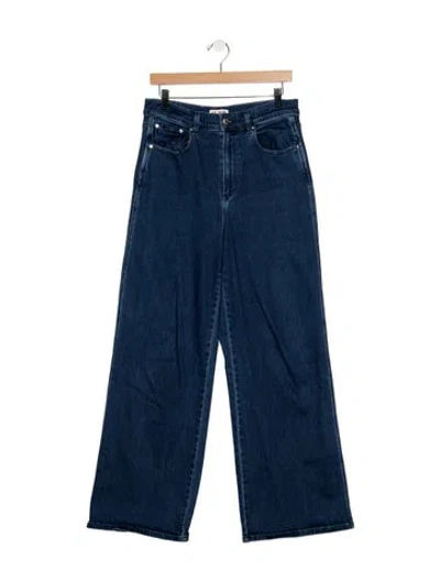 Pre-owned Le Jean High-rise Wide Leg Jeans In Blue