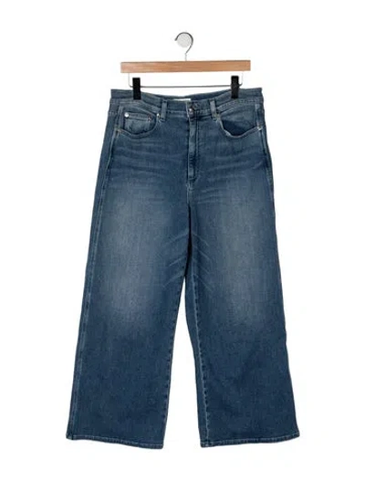 Pre-owned Le Jean High-rise Wide Leg Jeans In Blue