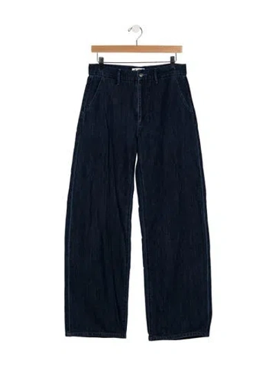Pre-owned Le Jean High-rise Wide Leg Jeans In Blue