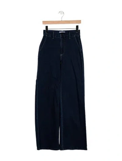 Pre-owned Le Jean High-rise Wide Leg Jeans In Blue