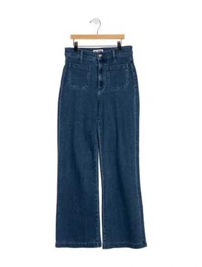 Pre-owned Le Jean High-rise Wide Leg Jeans In Blue