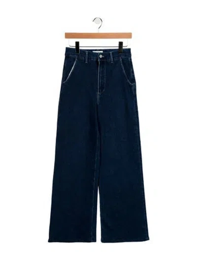 Pre-owned Le Jean High-rise Wide Leg Jeans In Blue