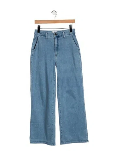 Pre-owned Le Jean High-rise Wide Leg Jeans In Blue