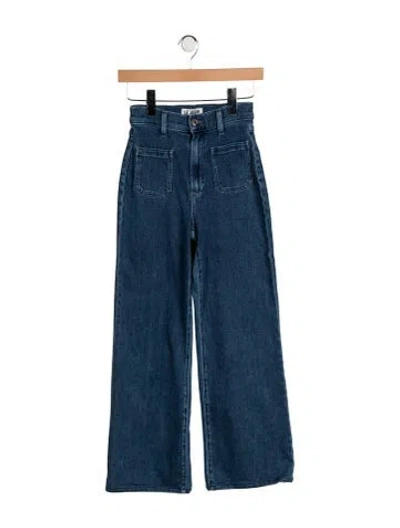 Pre-owned Le Jean High-rise Wide Leg Jeans In Blue