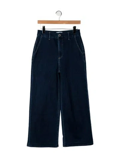 Pre-owned Le Jean High-rise Wide Leg Jeans In Blue
