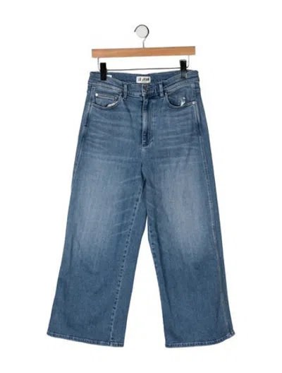 Pre-owned Le Jean High-rise Wide Leg Jeans In Blue