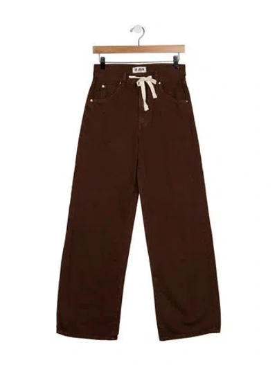Pre-owned Le Jean High-rise Wide Leg Jeans In Brown