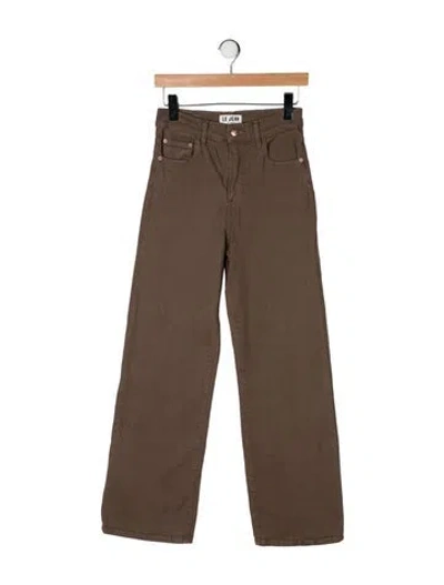 Pre-owned Le Jean High-rise Wide Leg Jeans In Brown