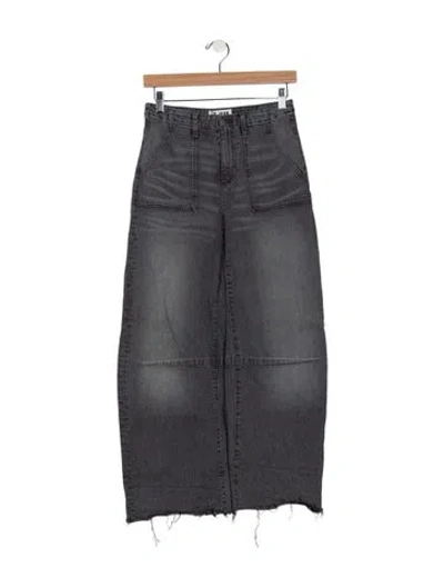Pre-owned Le Jean High-rise Wide Leg Jeans In Grey