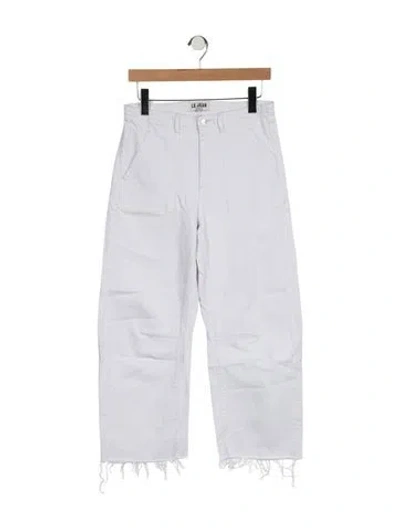 Pre-owned Le Jean High-rise Wide Leg Jeans In White