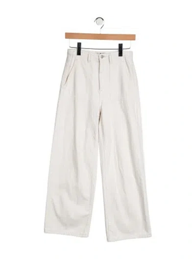Pre-owned Le Jean High-rise Wide Leg Jeans In White