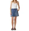 Le Jean Jessie Mini Skirt In Pacific Moon In Blue