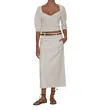Le Jean Jocelyn Midi Skirt In Bone In Beige