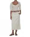 Le Jean Jocelyn Midi Skirt In Bone In Beige
