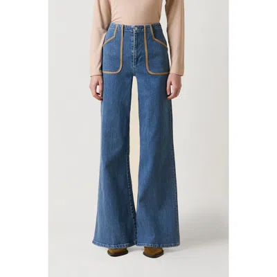 Le Jean Jonie Extreme Flare High Waist Jeans In Blue