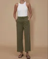 Le Jean Jude Ankle Trousers In Olive Green