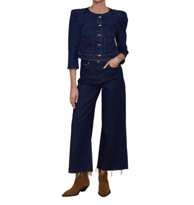 Le Jean Juliette Wide Leg Anks In Dark Side In Blue