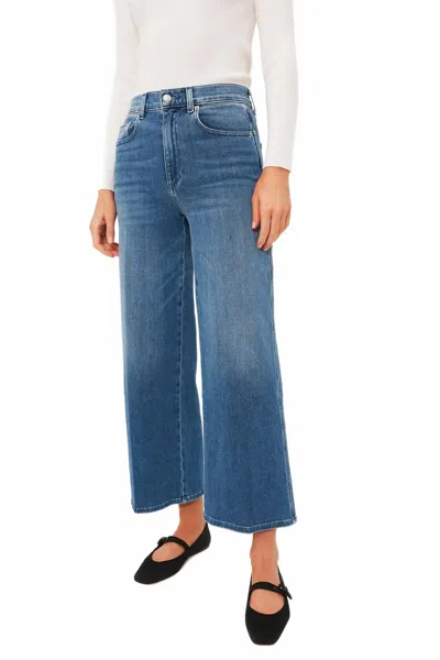 Le Jean Juliette Wide Leg Anks In Moon River In Blue