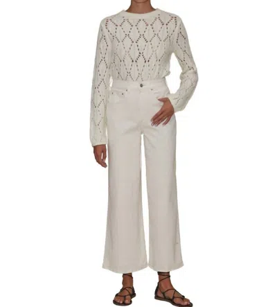 Le Jean Juliette Wide Leg Ankle Pant In Bone In Gray