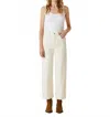 Le Jean Juliette Wide Leg Ankle Pant In Bone In White
