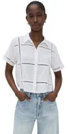 Le Jean Linen Eyelet Shirt White