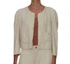 Le Jean Linen Sienna Jacket In Sand In Beige
